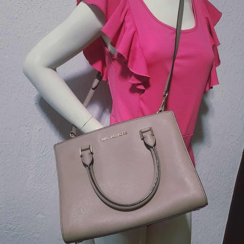 Michael Kors Beige Satchel Bag
